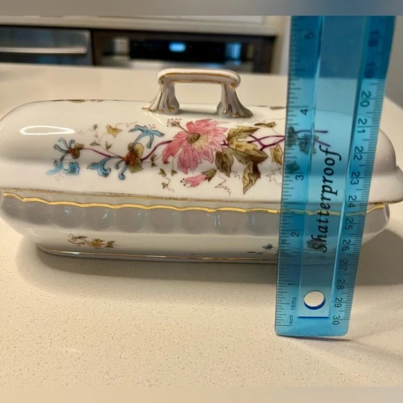 Antique Floral Lidded Pen Tray, Numbered- excellent condition. - Picture 10 of 10